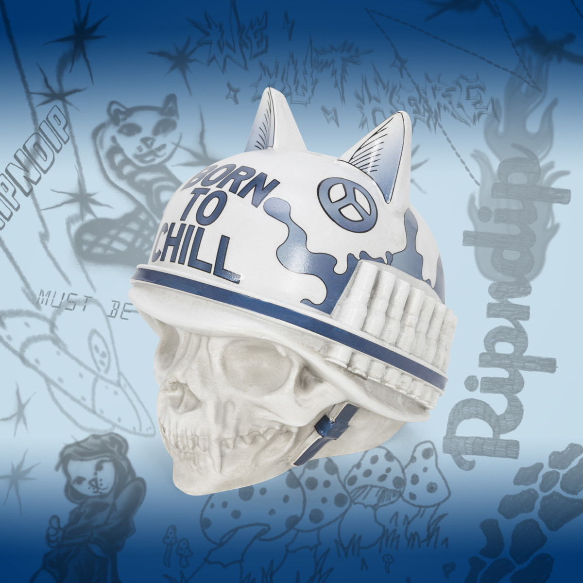 RipNDip Born To Chill Ceramic Incense Holder Indigo