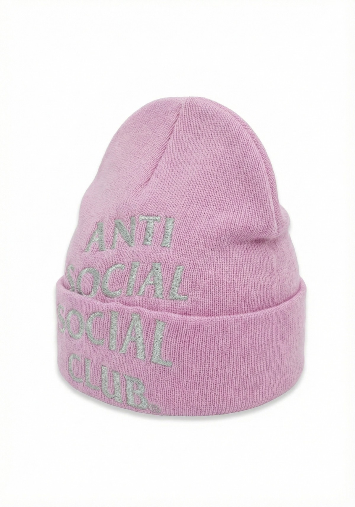 Anti Social Social Club Embroidered Beanie Pink