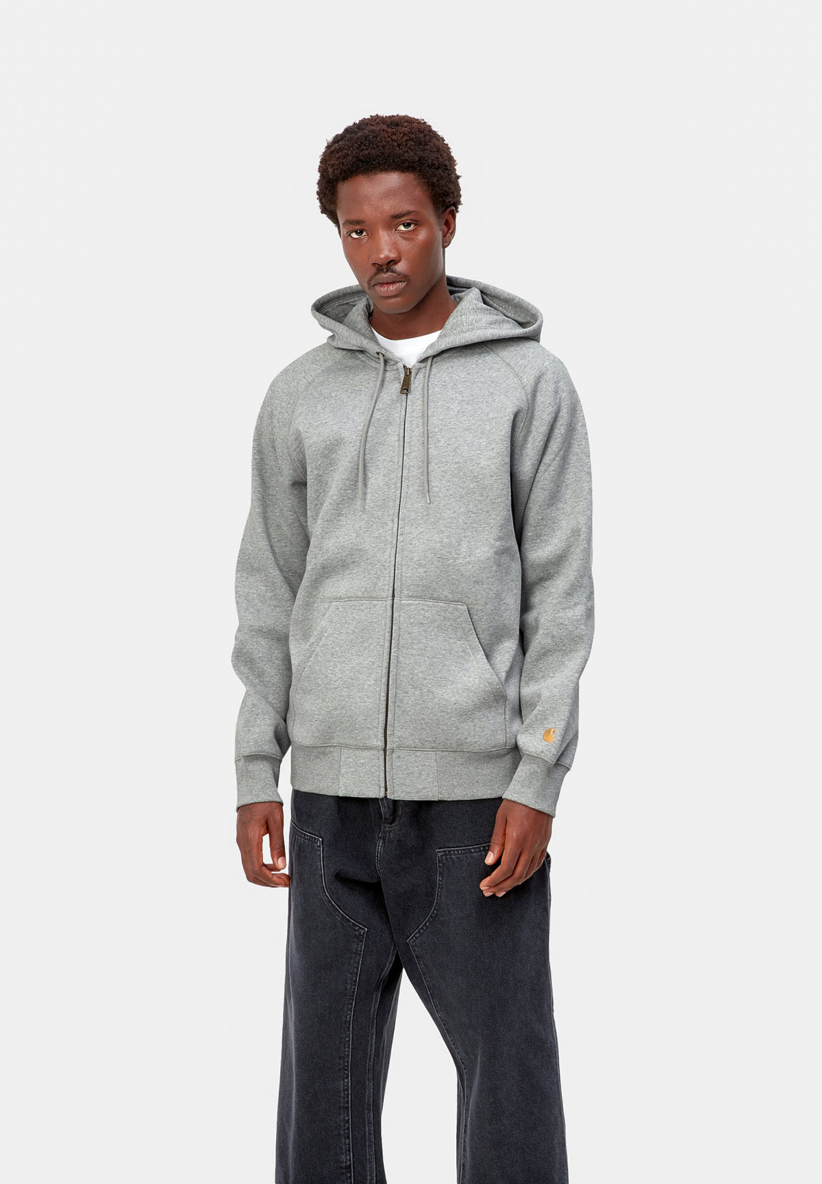 Carhartt WIP Hooded Chase Jacket Grey Heather