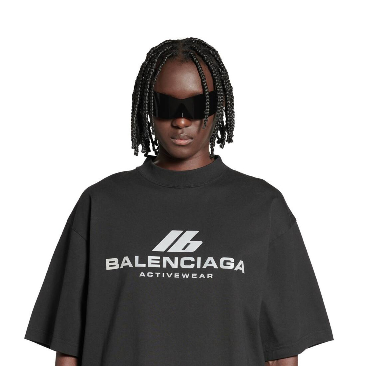 Balenciaga Activewear Oversize Fit T-Shirt Faded Black