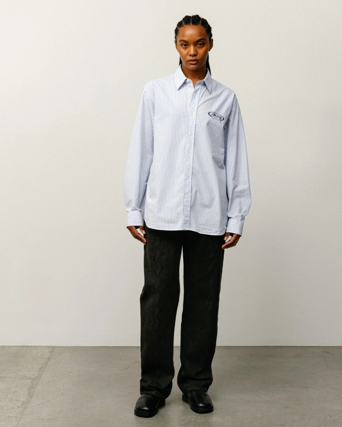 Stussy Standard Logo Shirt Blue Stripe