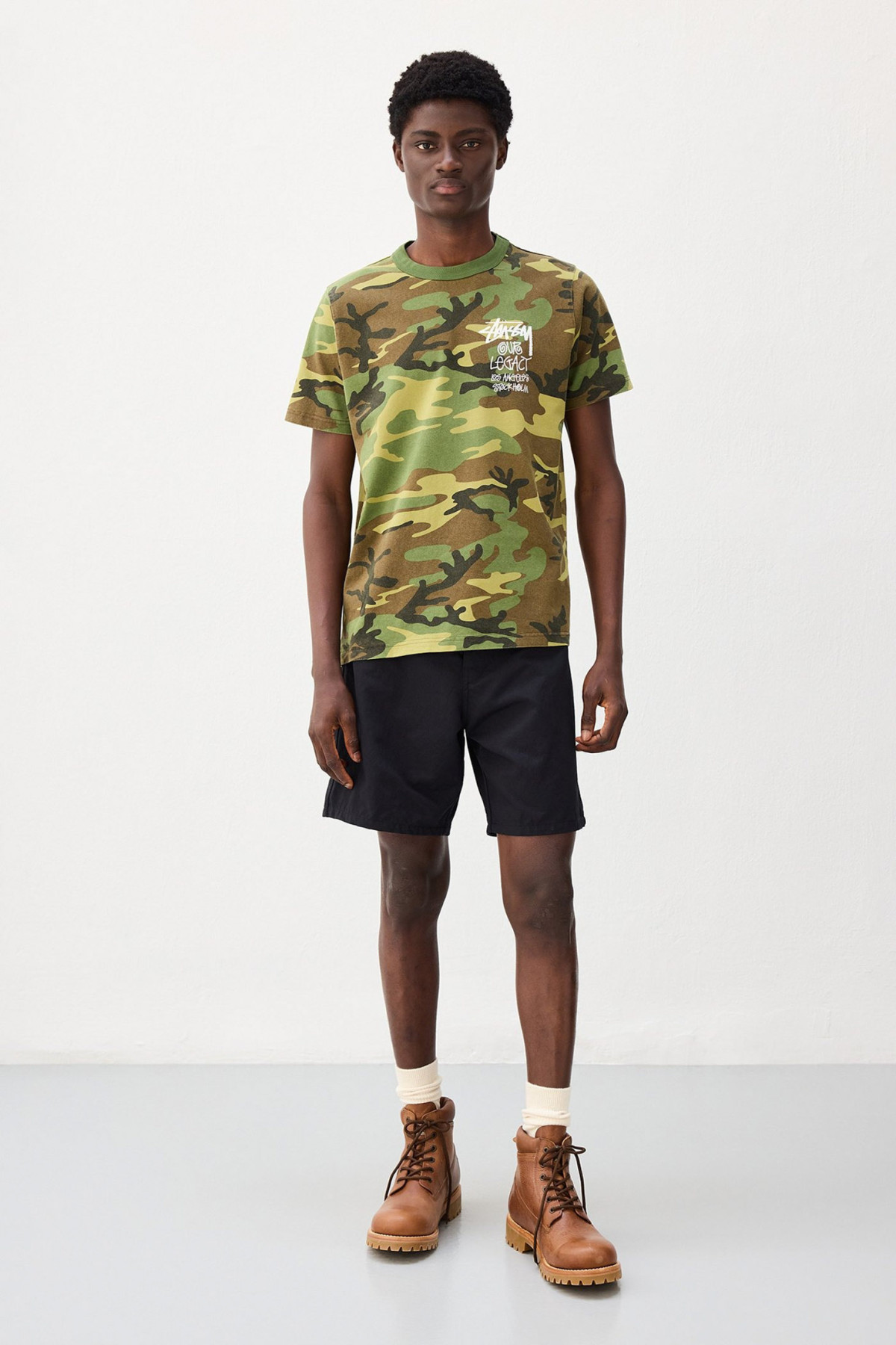 Stussy x Our Legacy Work Shop Surfman Pigment Dyed Tee Camo