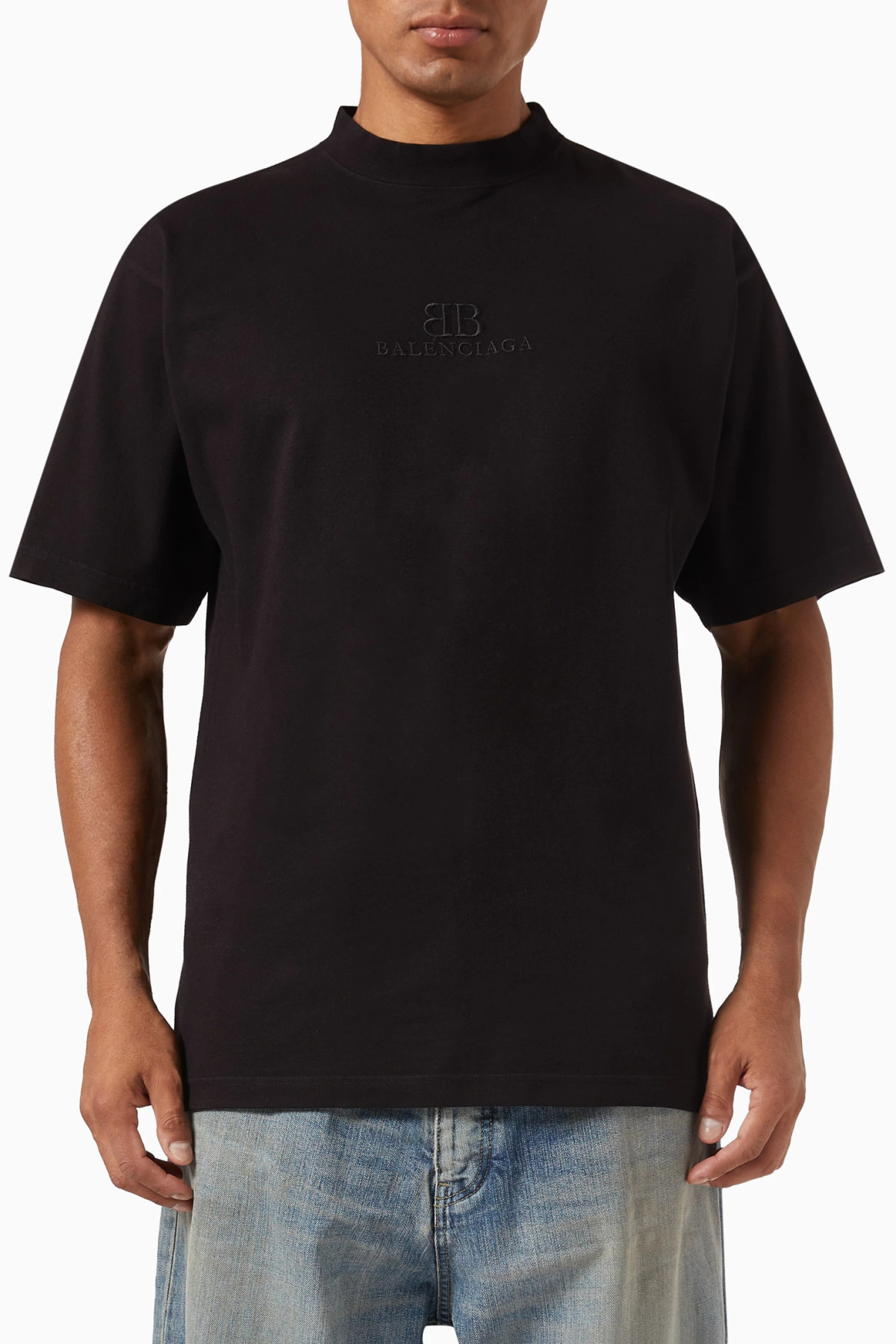 Balenciaga Embroidered logo T-shirt Black