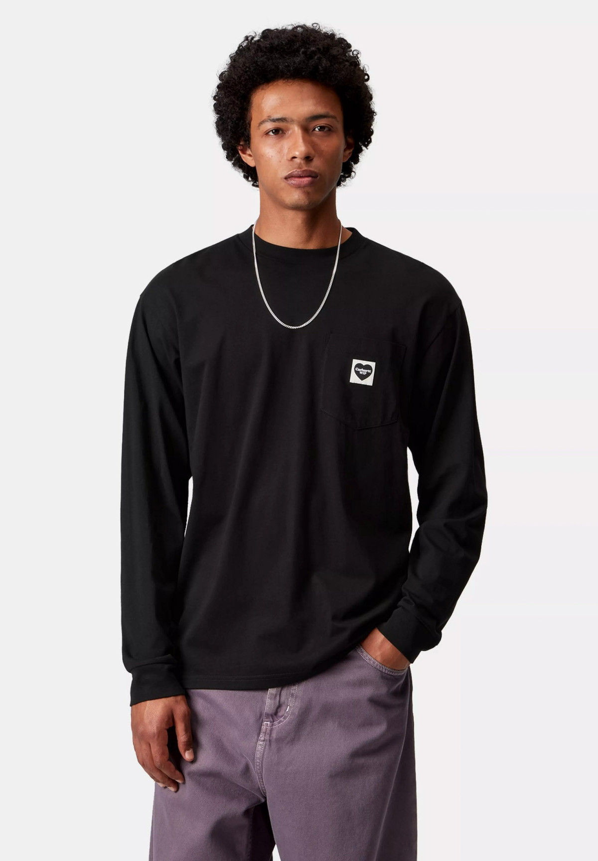 Carhartt WIP L/S Pocket Heart T-Shirt  Black / Black