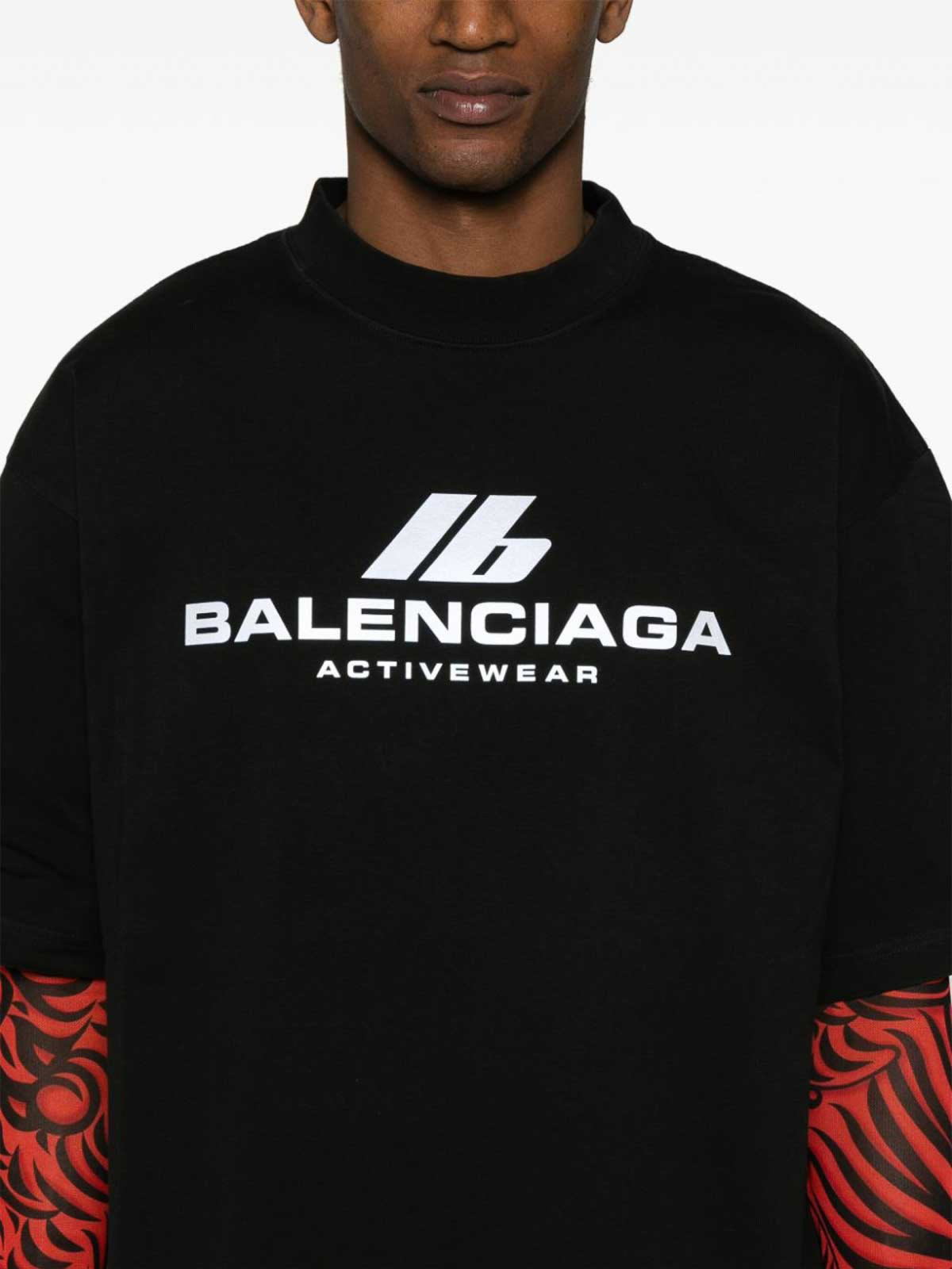 Balenciaga Activewear Oversize Fit T-Shirt Faded Black