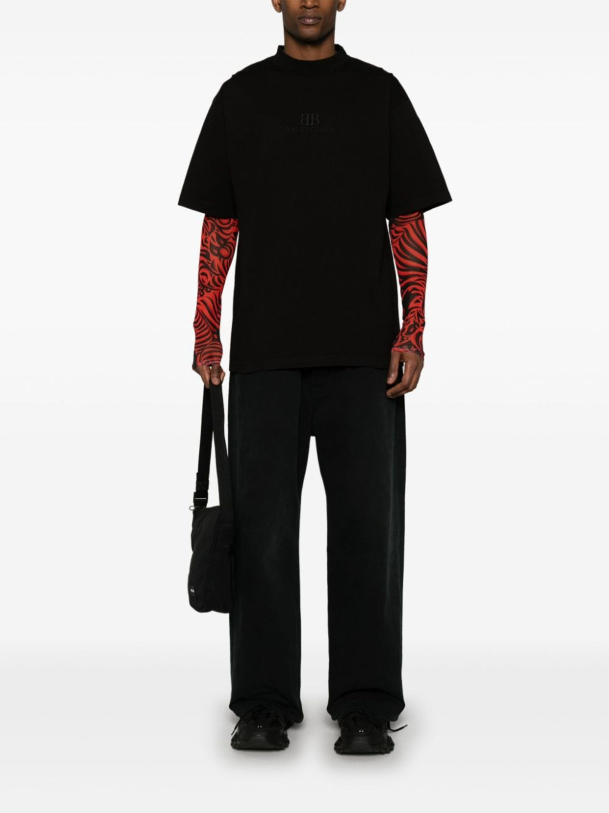 Balenciaga Embroidered logo T-shirt Black