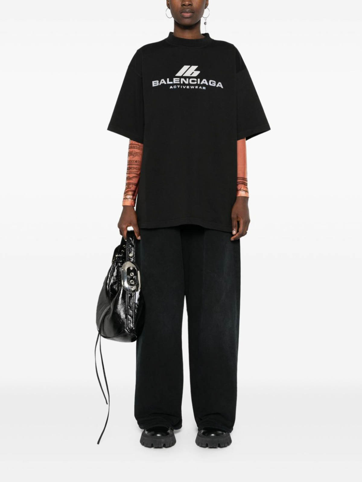 Balenciaga Activewear Oversize Fit T-Shirt Faded Black