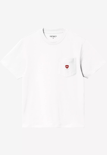 Carhartt WIP W' S/S Pocket Small Heart T-Sh irt White / Red
