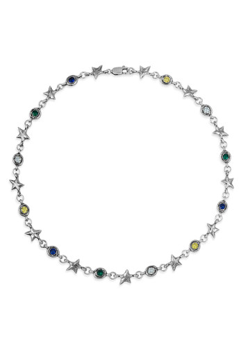Twojeys Multicolor Squadra Necklace Silver