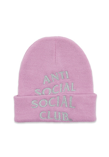 Anti Social Social Club Embroidered Beanie Pink