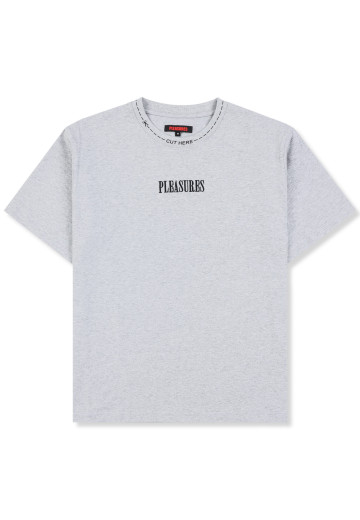 Pleasures Cut Here Heavyweight T-Shirt Heather Grey