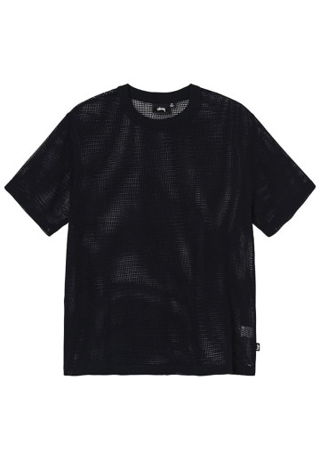 Stussy Cotton Mesh SS Crew Black