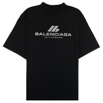 Balenciaga Activewear Oversize Fit T-Shirt Faded Black