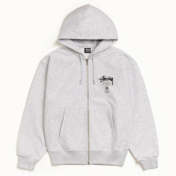 Stussy World Tour Zip Hood Ash Heather