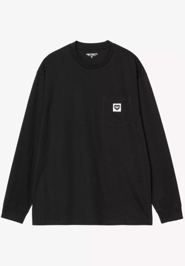 Carhartt WIP L/S Pocket Heart T-Shirt  Black / Black