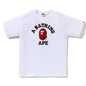 BAPE® Color Camo College Tee White/Red