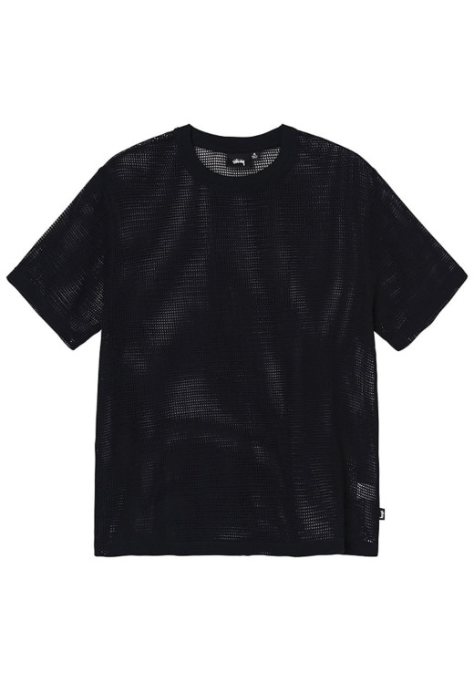 Stussy Cotton Mesh SS Crew Black