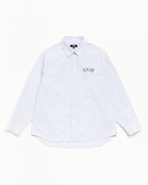 Stussy Standard Logo Shirt Blue Stripe