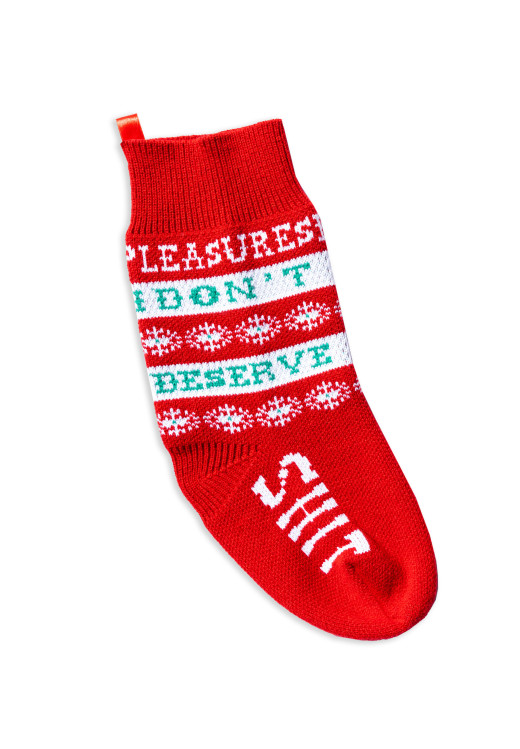 Pleasures Naughty Holiday Stocking Red