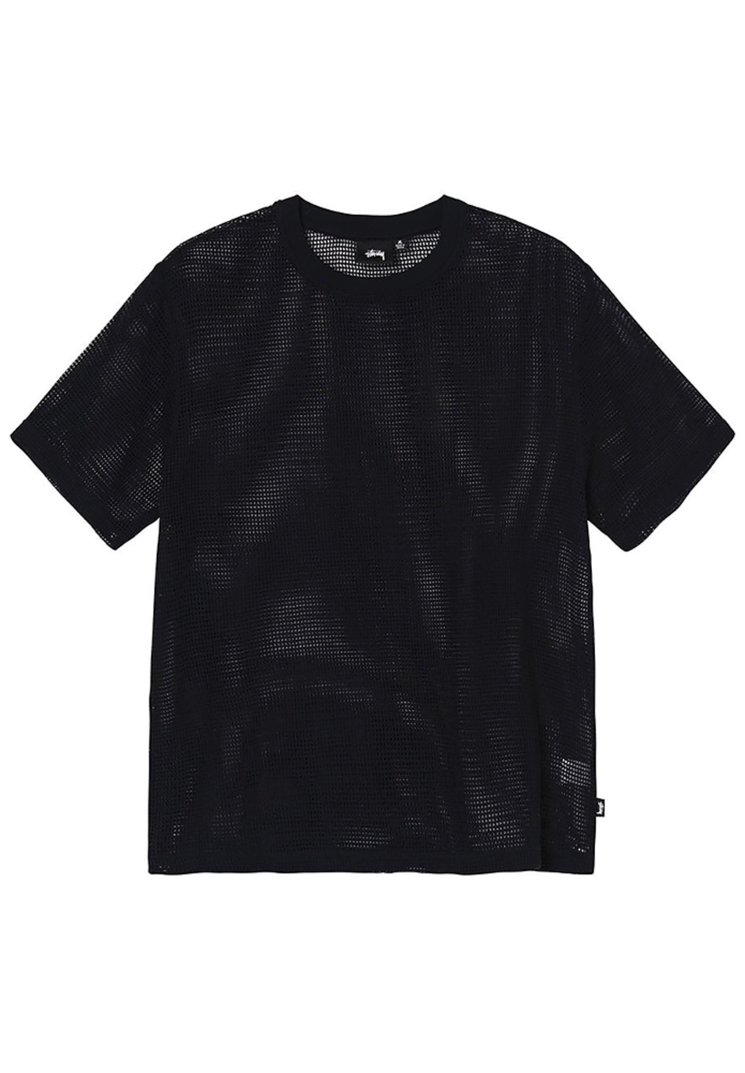 Stussy Cotton Mesh SS Crew Black